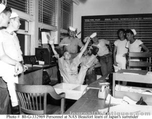 Cable announcing end of WWII