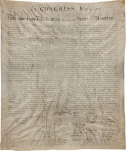 Stone copy of Declaration of Independence