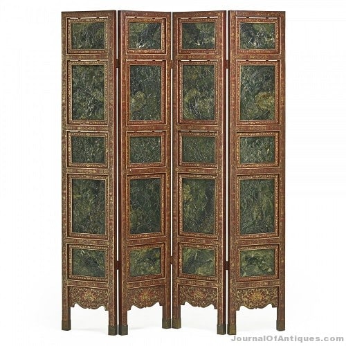 Gavels 'n' Paddles: Chinese four-panel screen, $68,750, Rago Arts & Auction