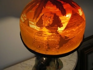 Gavels 'n' Paddles: Cameo glass Sphinx lamp, $19,200, John W. Coker