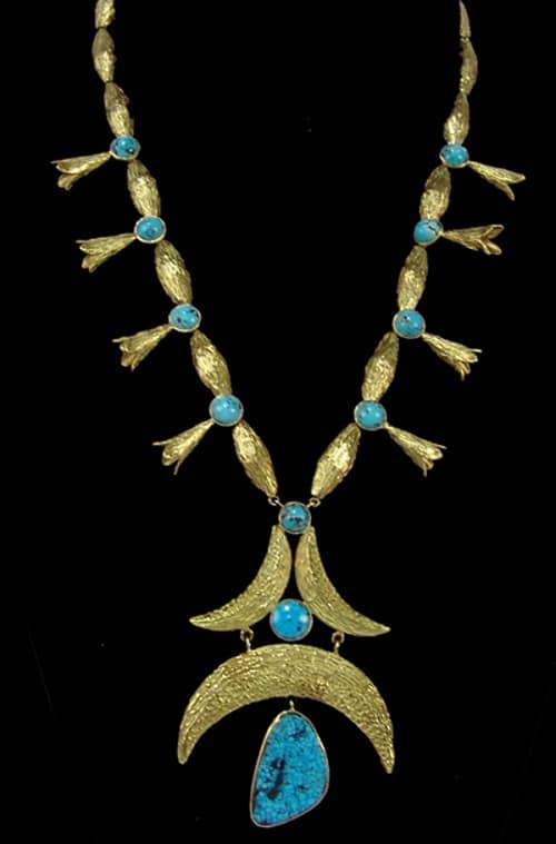 Gavels 'n' Paddles: Gold and turquoise necklace, $5,750, Allard Auctions, Inc.