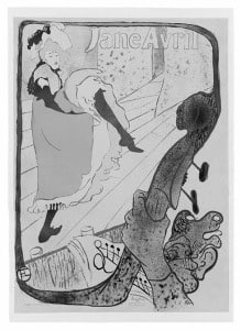 An 1893 lithograph by Henri de Toulouse-Lautrec titled Jane Avril sold for $60,000
