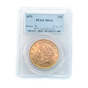 Gavels ‘N Paddles: 1875 $20 gold coin, $38,940, Michaan's