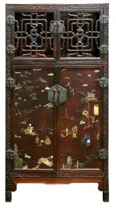 A stone inlaid Chinese cabinet from the Qing Dynasty sold for $233,000