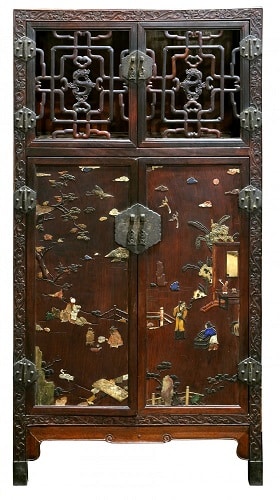 A stone inlaid Chinese cabinet from the Qing Dynasty sold for $233,000