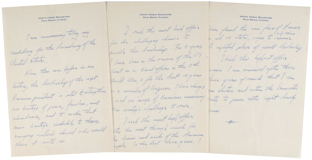 JFK manuscript