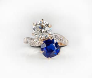 Gavels 'n' Paddles: Sapphire and diamond ring, $103,500, Cottone Auctions