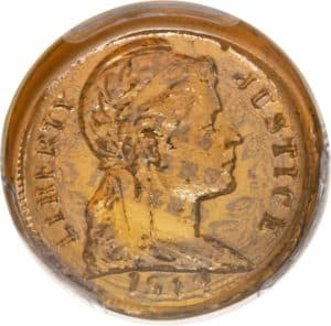 Gavels 'n' Paddles: Experimental ’42 glass cent, $70,500, Heritage Auctions