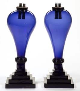 Gavels 'n' Paddles: Pair of whale oil lamps, $26,910, Jeffrey S. Evans