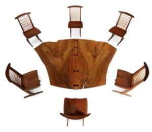 Gavels 'n' Paddles: Nakashima table and chairs, $187,500, Freeman’s Auction