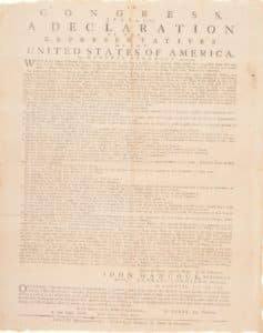 Gavels 'n' Paddles: Copy of The Declaration, $1.2 million, Sotheby’s