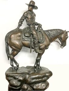 Gavels 'n' Paddles: Western cowboy bronze by Saletta, $5,000, Holabird Western Americana