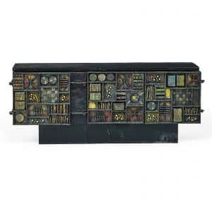 Gavels 'n' Paddles: Paul Evans Sculpture Front cabinet, $137,500, Rago Arts & Auction Center