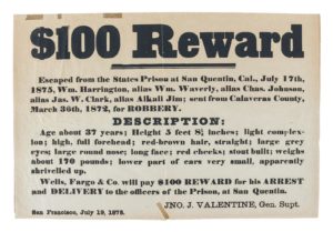 Gavels 'n' Paddles: Wells Fargo reward poster, $10,200, PBA Galleries