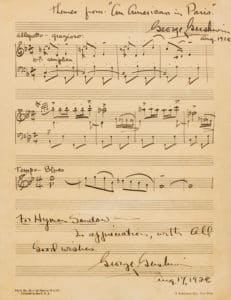 Gavels 'n' Paddles: Gershwin manuscript, $27,500, Leslie Hindman