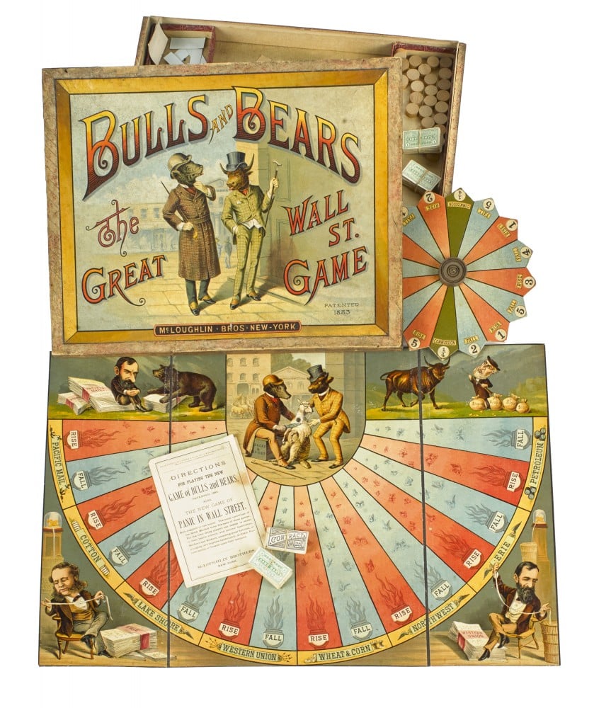 Gavels 'n' Paddles: Bulls and Bears toy game, $20,740, Pook & Pook, Inc.