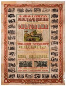 Rare 1847 circus poster, $11,400, Potter & Potter