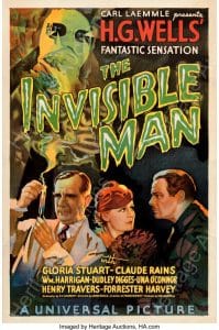 1933 Invisible Man poster, $182,400, Heritage Auctions