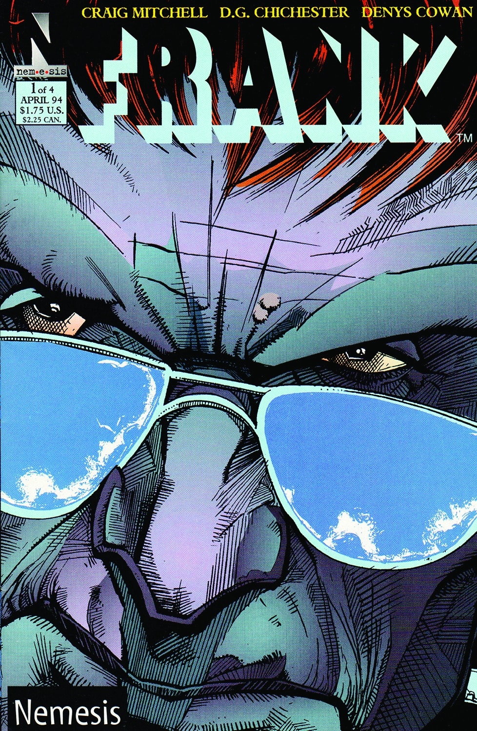 The cover for Frank #1 from Nemesis Comics (1993), a short-lived imprint of family-friendly longtime comic book publisher Harvey Comics.