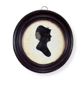 Figure 1: Cynthia Dunbar, paper hollow cut silhouette by William King, 1805-1815. PI1313, Gift of Mrs. Leander Gage, through her granddaughter Miss Mabel Carleton Gage (1939). photo courtesy of the Concord Museum