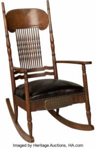 Rocking chair given by Bob Dylan to his best friend Louie Kemp in 1974 when Dylan and The Band toured the U.S.