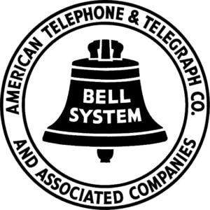 The final version of the Bell logo, created by Saul Bass and adopted on October 12, 1969 by Western Electric Company