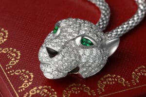 Panthére de Cartier necklace with pavé diamonds achieved $50,000 at Fortuna Auction in 2019