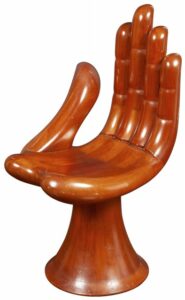 A ‘Hand Chair’ by the Mexican Surrealist artist Pedro Friedeberg, introduced in 1962, sold for $10,000 at Doyle Auction
