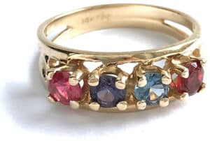 Vintage 1970s “Mother’s Ring” featuring the  birthstones of her four children