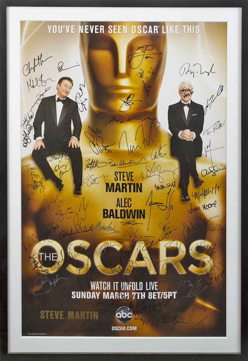 Lot 740: Steve Martin Oscars poster signed by celebrity attendees at The 2010 Academy Awards ceremony