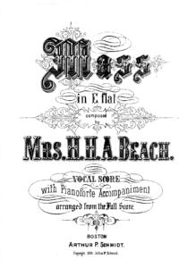 the choral score for Mass in E flat