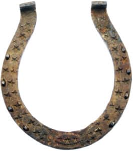 Rare British 9.5” x 11” decorative iron horseshoe forged by Robert Fitzsimmons (later unprecedented winner of 3 world titles), while apprenticed to his blacksmith father, realized $836.50 in 2012 photo: Heritage Auctions