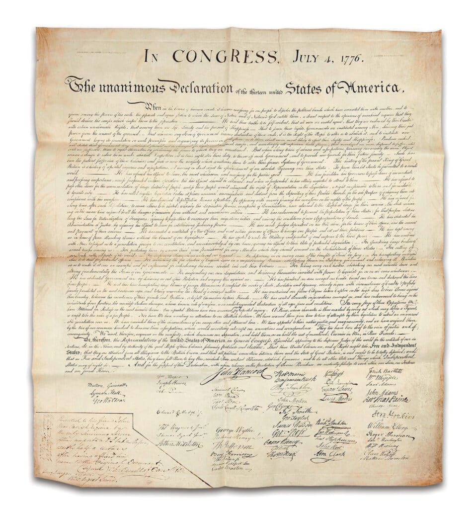 Copy of the Declaration, $4.42 million, Freeman’s