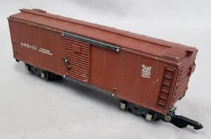 A rare American Flyer G. Fox & Co. S gauge toy boxcar train, from a limited production set made in 1946, sold for $18,975 in a two-day, online-only Toy & Train auction held Aug. 11-12 by Weiss Auctions in Lynbrook, NY