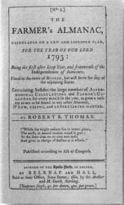 The title page of the first Farmer’s Almanac, 1793.