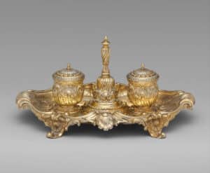 Spiraled Scroll Inkstand, featuring House of Savoy coat of arms, ca. 1753. Italy.