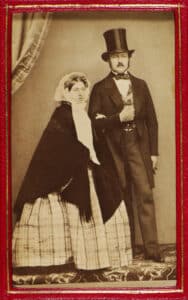 Title image: Carte-de-visite photograph of Queen Victoria (1819-1901) and Prince Albert, Prince Consort (1819-61) standing together, in outdoor clothes. The Queen wears a tartan dress, cape and bonnet and the Prince wears a morning suit, tartan waistcoat and top hat.