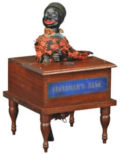 Freedman’s mechanical bank, $174,000, Bertoia Auctions