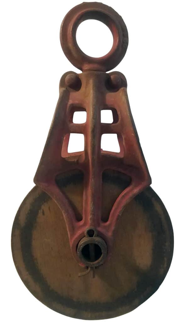 Antique deals pulley wheel