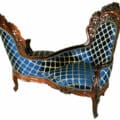 John H. Belter Rococo Revival rosewood carved and laminated tête-à-tête, chair ca. 1850-1860