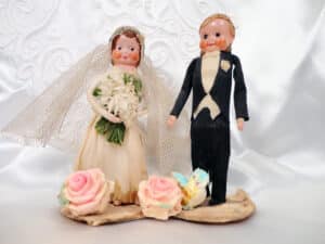 Vintage Cake Topper Wedding Chalk Ware 1950's Novelty -  in 2023