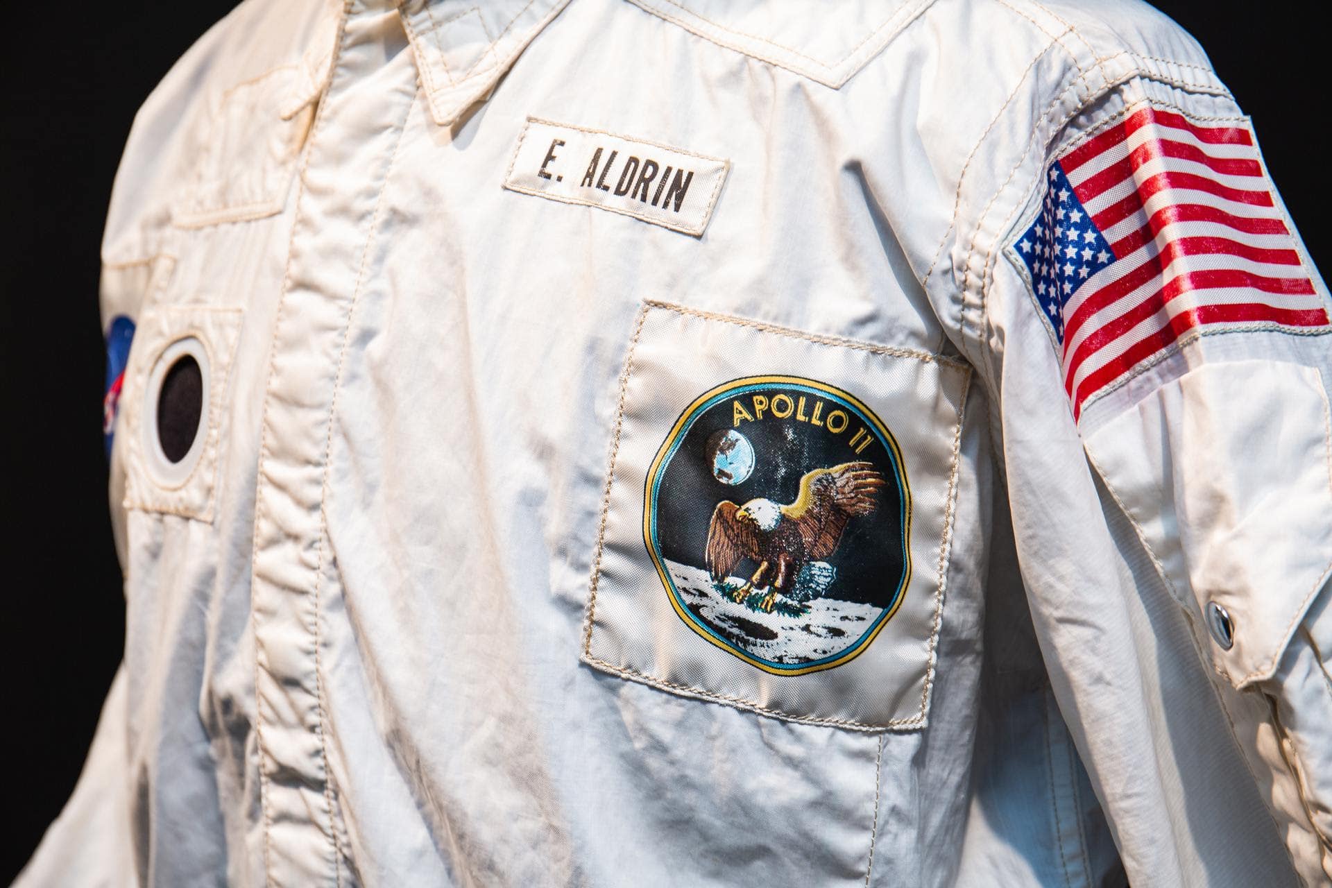 Astronaut Buzz Aldrin’s flown Apollo 11 in-flight coverall jacket, worn during the historic 1969 mission to the moon and back,