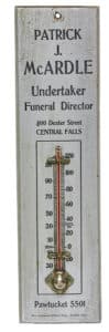 McArdle Funeral Home thermometer selling for $100 auroramills.com