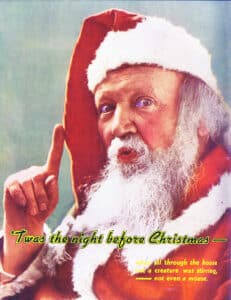 Santa a bit scragglier: Ideals, 1946.