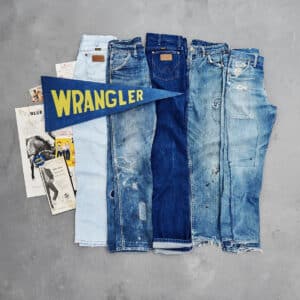 A small capsule of vintage (and pre-loved, because they’re made post-2000) jeans appropriately titled “Wrangler Reborn.”