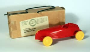 The Elmar racecar came with the launching wire and original mailing box.