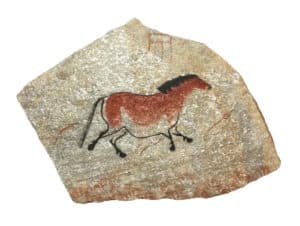 Lascaux Horse cave painting on a hanging stone for sale on Etsy for $70