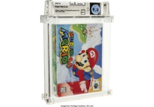 An unopened copy of Nintendo’s Super Mario 64 from 1996 sold for $1.56 million at Heritage Auctions in Dallas. photo: ha.com