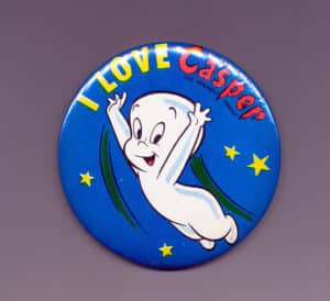 “I Love Casper” pinback button, Button World Mfg., Inc. 1966