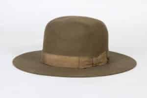 An early Stetson “Boss of the Plains” hat from the early 1900s. The Boss of the Plains was a lightweight all-weather hat designed in 1865 by John B. Stetson for the demands of the American West. It was intended to be durable, waterproof and elegant. The term “Stetson” eventually became all-but-interchangeable with what later became known as the cowboy hat due to later style designs based on how the rounded crown would deform from regular use.